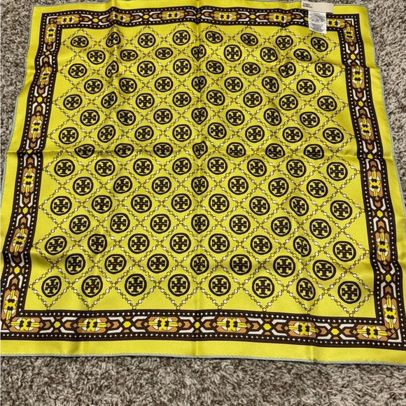 Tory Burch T-Monogram Print Silk Oblong Scarf  - Picture 2 of 4